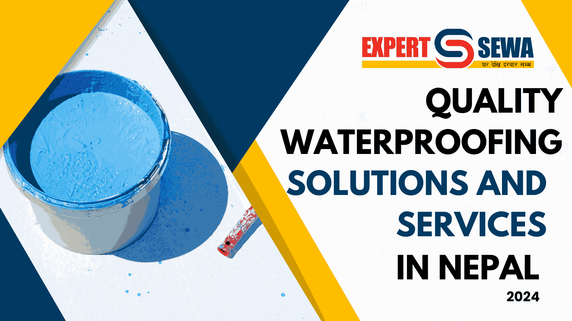 A professional applying waterproofing solutions on a building in Kathmandu to prevent water damage during monsoon season.