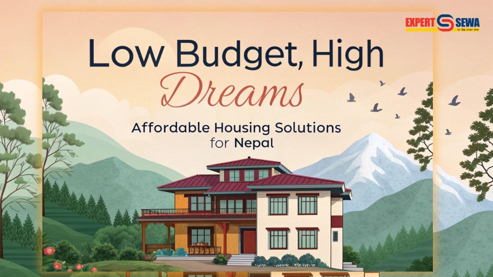 Affordable housing solutions in Nepal – a budget-friendly home built using local materials like bamboo, mud, and stone.