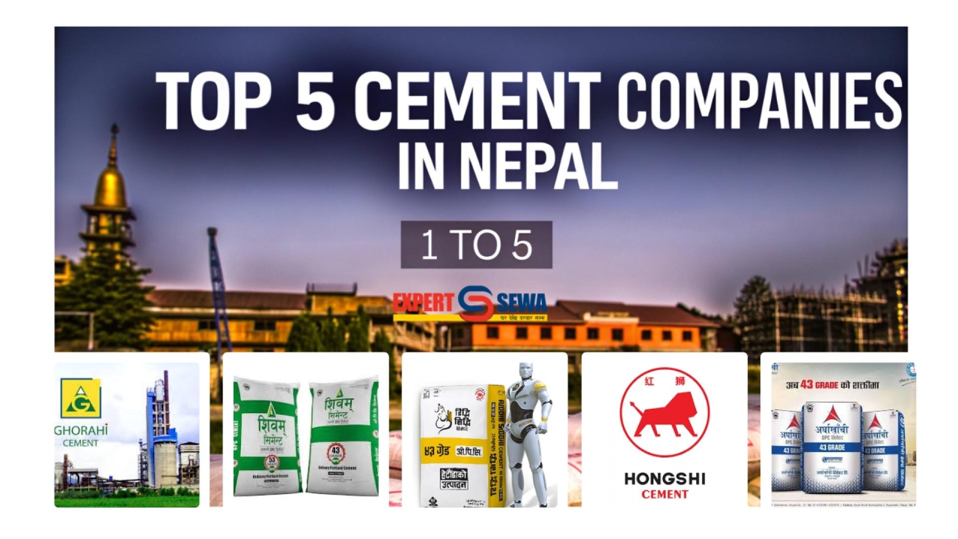 Comparison chart of top 5 cement companies in Nepal by production capacity